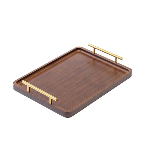 Wooden Tray Solid Wood Tea Tray with Handle Household Storage M 1