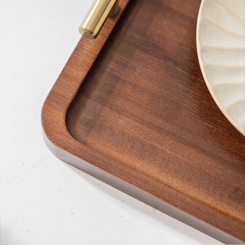 Wooden Tray Solid Wood Tea Tray with Handle Household Storage M 2
