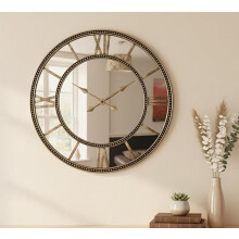Round Beaded Vintage Wall Clock Ornate Gold 56x3Cm