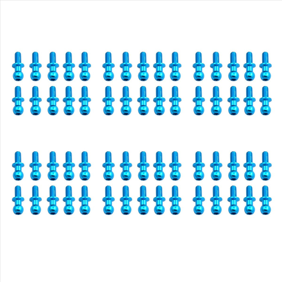 10Pcs M3 Metal Hex Ball Head Screws For Tt01 Tt02,Blue 4712746116964