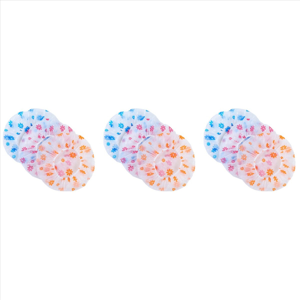 10Pcs Waterproof Shower Cap Elastic Bath Hat for Women Reusable