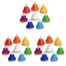 Desk Bells, 8 Notes Diatonic Metal Hand Bells, Rainbow Music Bells