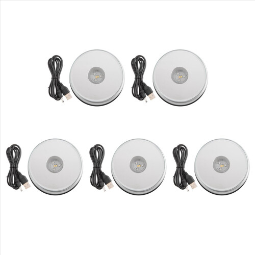 LED Colored Rotating Crystal Display Base Stand with USB Cable