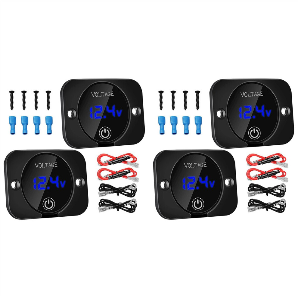 Led Digital Voltmeter With Contact Switch,Dc 12V 24V Car Voltmeter 4712746147432