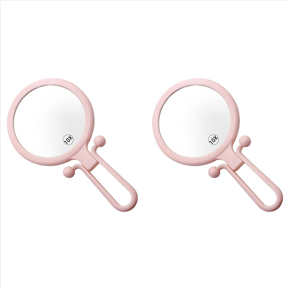 10x Handheld Magnifier, Double Sided Folding Makeup Mirror, Portable