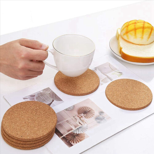 20Pack Cork Coasters for Drinks, Absorbent Heat Reusable 2
