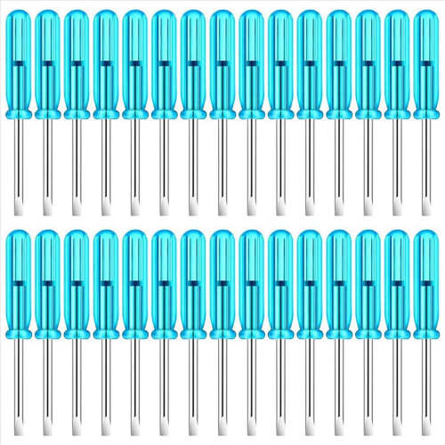 100 PCS Mini Slotted Screwdriver, 2.0mm Flat Head 45mm Length 1