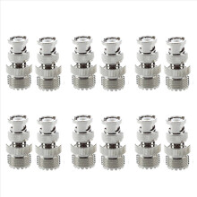2 Pcs BNC Male Plug to UHF SO239 Female Coaxial Connector