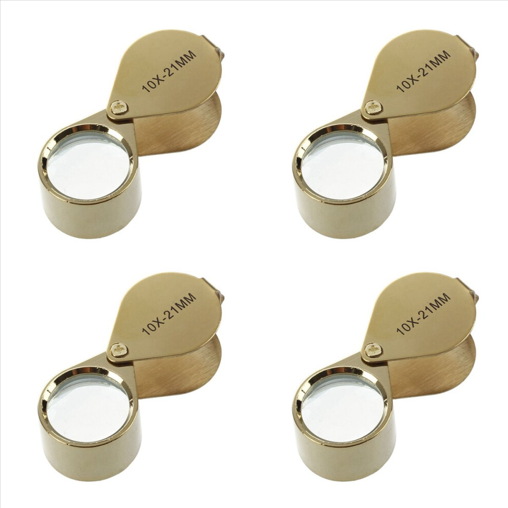 Golden 10X Glass Jewellers Eye Foldable Jewelry Loop Loupe(Golden)