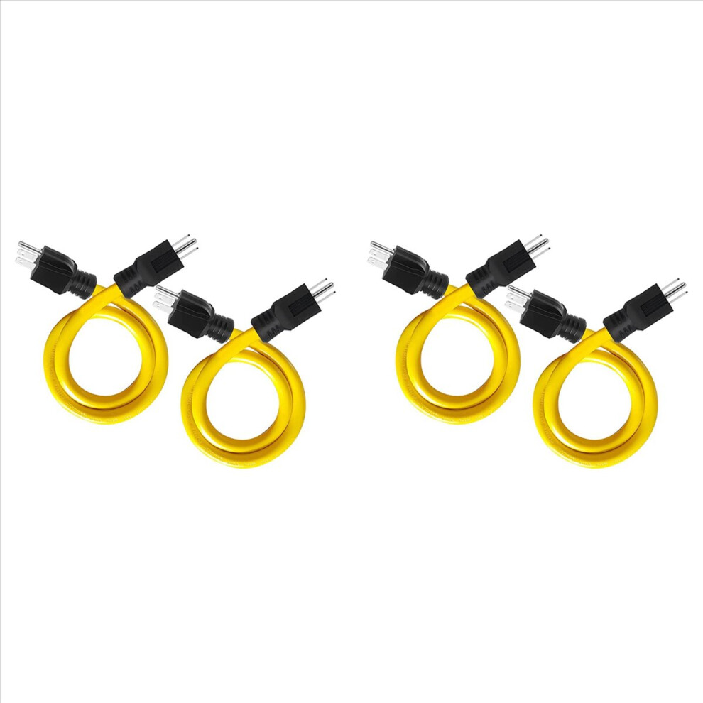 2Ft 3 Plug To Plug Double Male Extension Cord,12Awg 125V Nema 4712746179808
