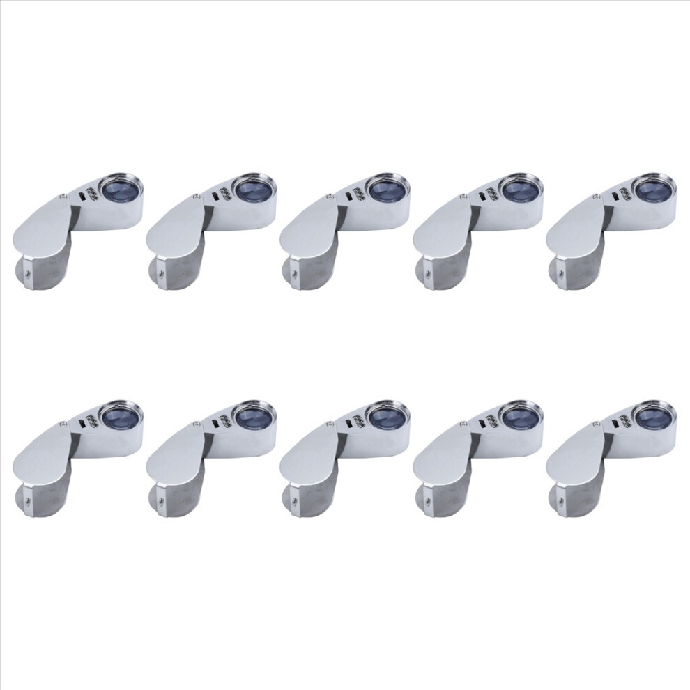 Light 40X Led Pocket Magnifier Jeweller Eye Glass Loop Len Magnifying Loupe