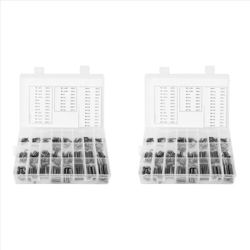 280Pcs Stainless Steel Slotted Spring ,Split Spring with Box