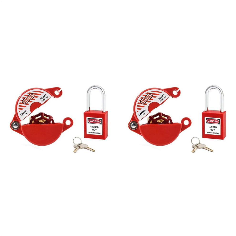 Outdoor Faucet Lock with Padlock - for 1 to 2-1/2In Dia Valve Handles