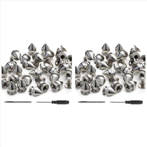 100Pack Spikes and Studs 9.5MM Spikes for Clothing Metal Studs Rivets