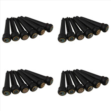 6Pcs Black Ebony Shell Guitar Bridge Bone Pins Set with Abalone Dot