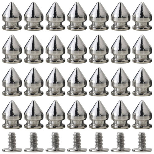 100Pack Spikes and Studs 9.5MM Spikes for Clothing Metal Studs Rivets 1