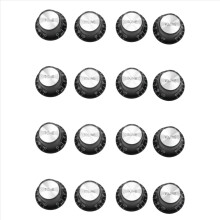 Guitar Knobs 2 Volumes and 2 Tones Silver Top Hat Bell