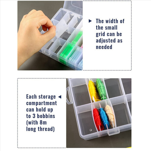 152Pcs Accessories Including Thread Bobbins Organizer Box and Sticker 2