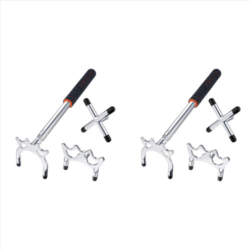 Retractable Billiard Cue Stick with 3Pcs Brass Bridge Head ,Silver