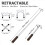 Retractable Billiard Cue Stick with 3Pcs Brass Bridge Head ,Silver 4