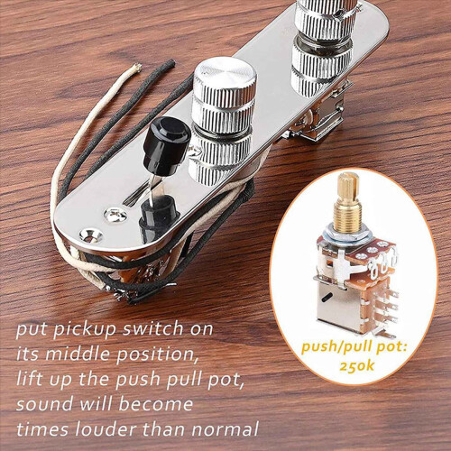 Prewired Guitar Control Plate Assembly,Loaded 3-Way Blade Switch Push 1