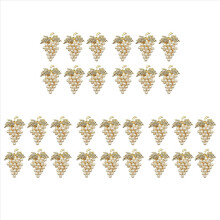 Grapes Napkin Rings Set of 6, with Imitation Diamond and Inlay