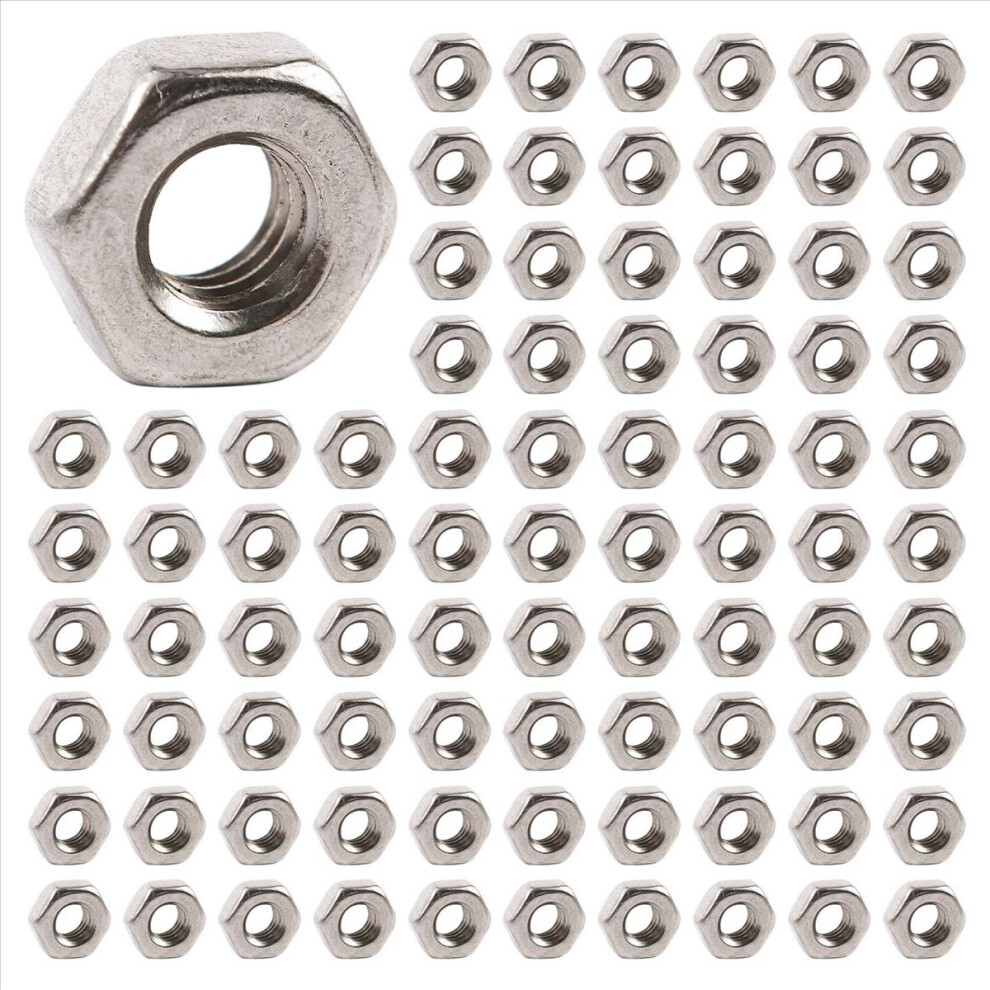 100Pcs M3 3mm Female Thread Hex Metal Nut Fastener Silver Tone-image-OPC-PMGFDXC-NEW