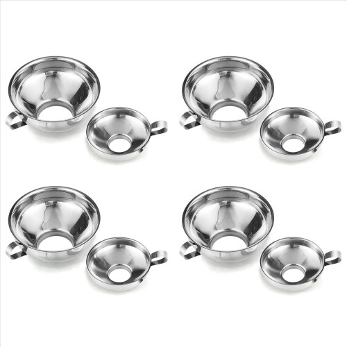 Canning Funnel,2 Pack Stainless Steel Kitchen Funnel Jar Funnel