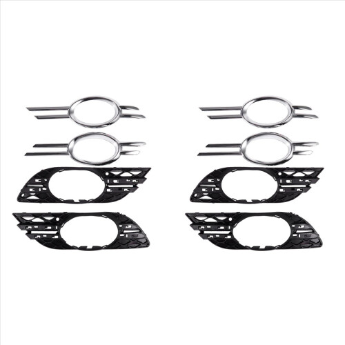 4Pcs Front Bumper Fog Light Chrome Grill Trim Cover Left Right