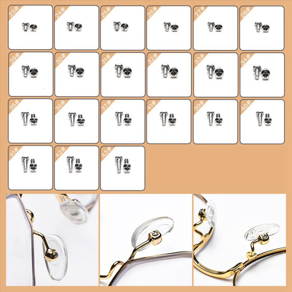 Eyeglass Sunglass Repair Kit with Screws Tweezers Nuts Nose Pads