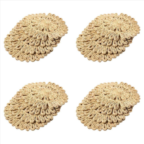 Round Woven Placemat for Dining Table,Rattan Tablemat for Table Mat