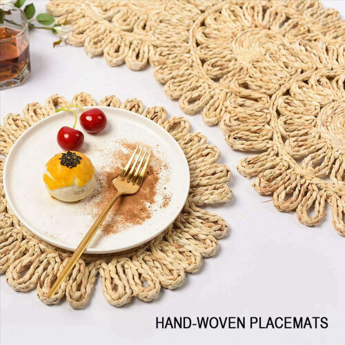 Round Woven Placemat for Dining Table,Rattan Tablemat for Table Mat 2
