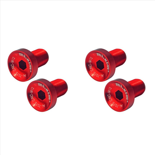 Xim 2Pcs Bicycle Bottom Bracket M12 Crankset Screw Red
