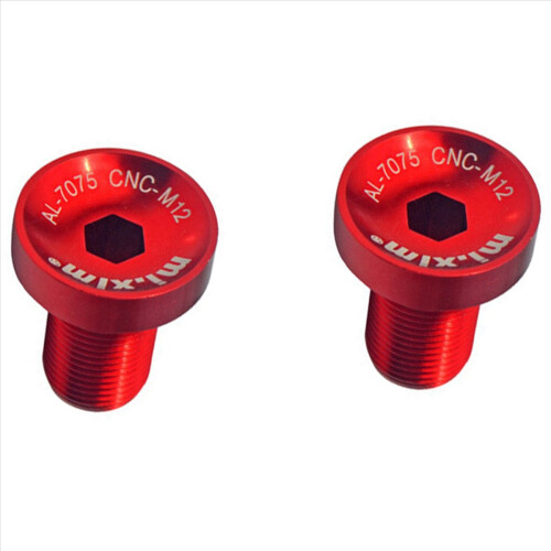 Xim 2Pcs Bicycle Bottom Bracket M12 Crankset Screw Red 1