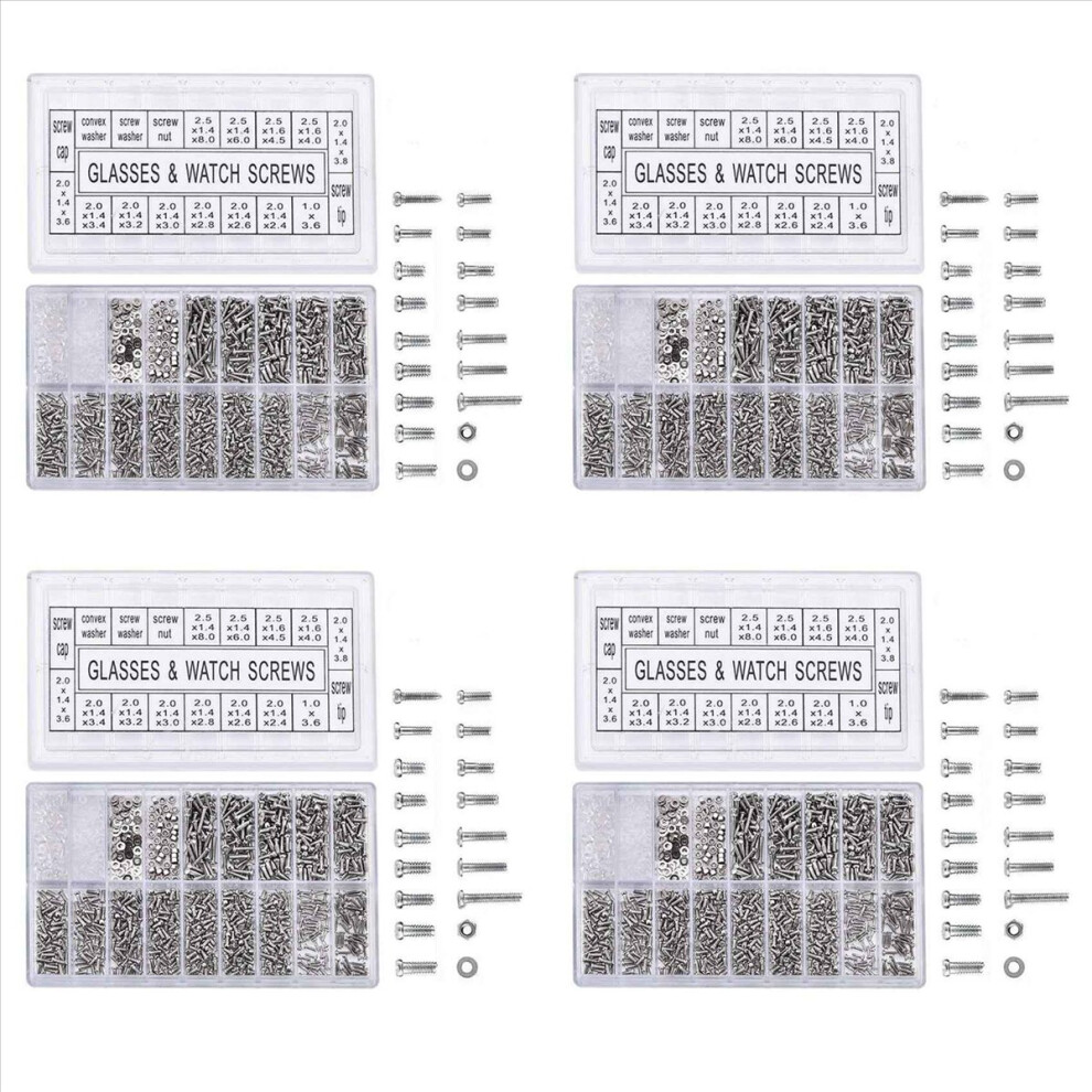 1000 Stück Edelstahl Brillen Uhr Reparatur Schraube Kit Set 4713420273317