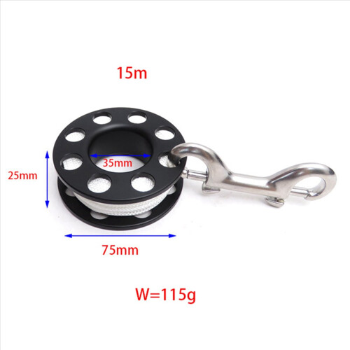 15M Scuba Diving Spool Finger Reel with Double Ended Hook 2