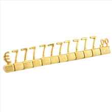 10 Sets 3D Metal Shelves Price Square Kit for Shop Price Label Gold