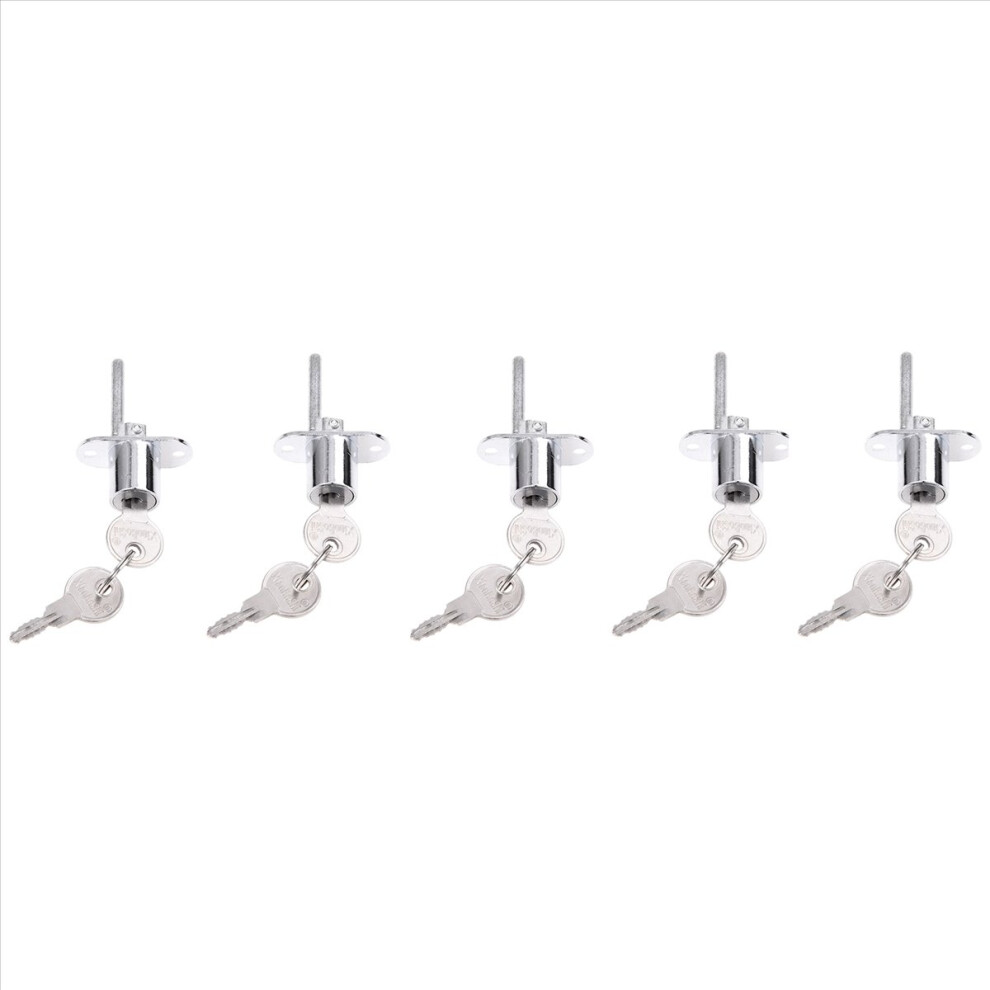 Silver 19Mm Cylinder Head Diameter Tone Metal Drawer Plunger Lock