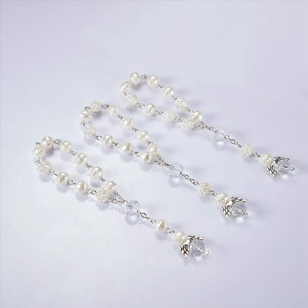 30 Pcs Baptism Acrylic Rosary Beads Rosaries Angel with Organza Bags