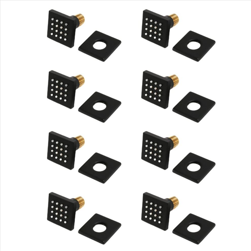 Shower Spa Brass Square Massage Body Brushed Nickel Matte Black 4713420284245