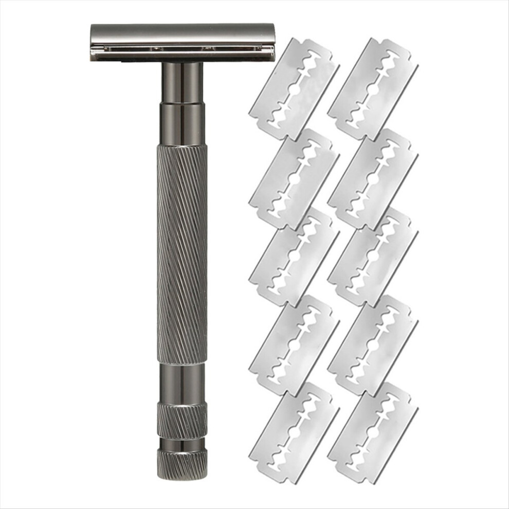 Reusable Safety Razors With Stainless Steel Double-Sided Blade,B