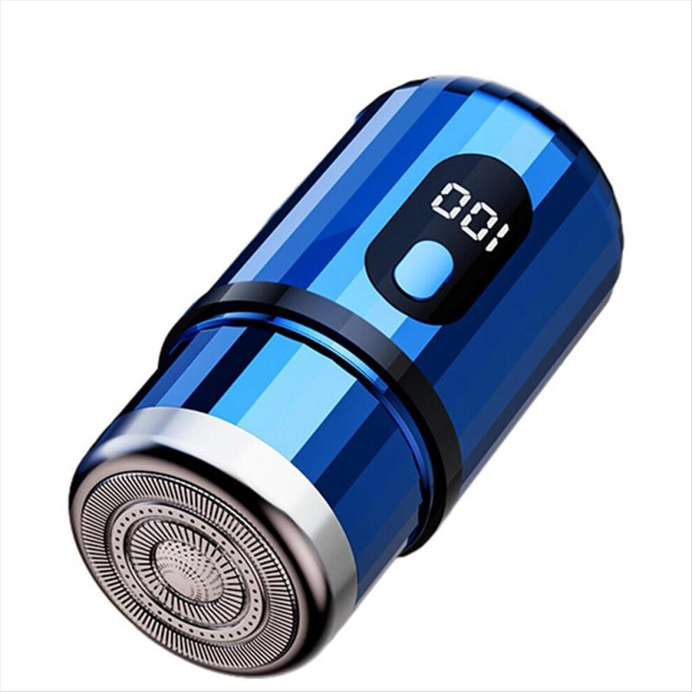 Blue Mini Electric Shaver Portable Usb Rechargeable Shaver