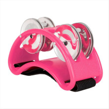 Powerful Sound Foot Tambourine Adjustable Foot Tambourines Pink