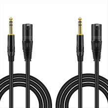2Pack 6.35 Mm 1/4 Inch Male To XLR Male Audio Stereo Mic Cable