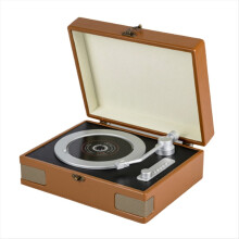 Vintage Suitcase CD Record Player Bluetooth 5.3 HI-FI Speakers Brown