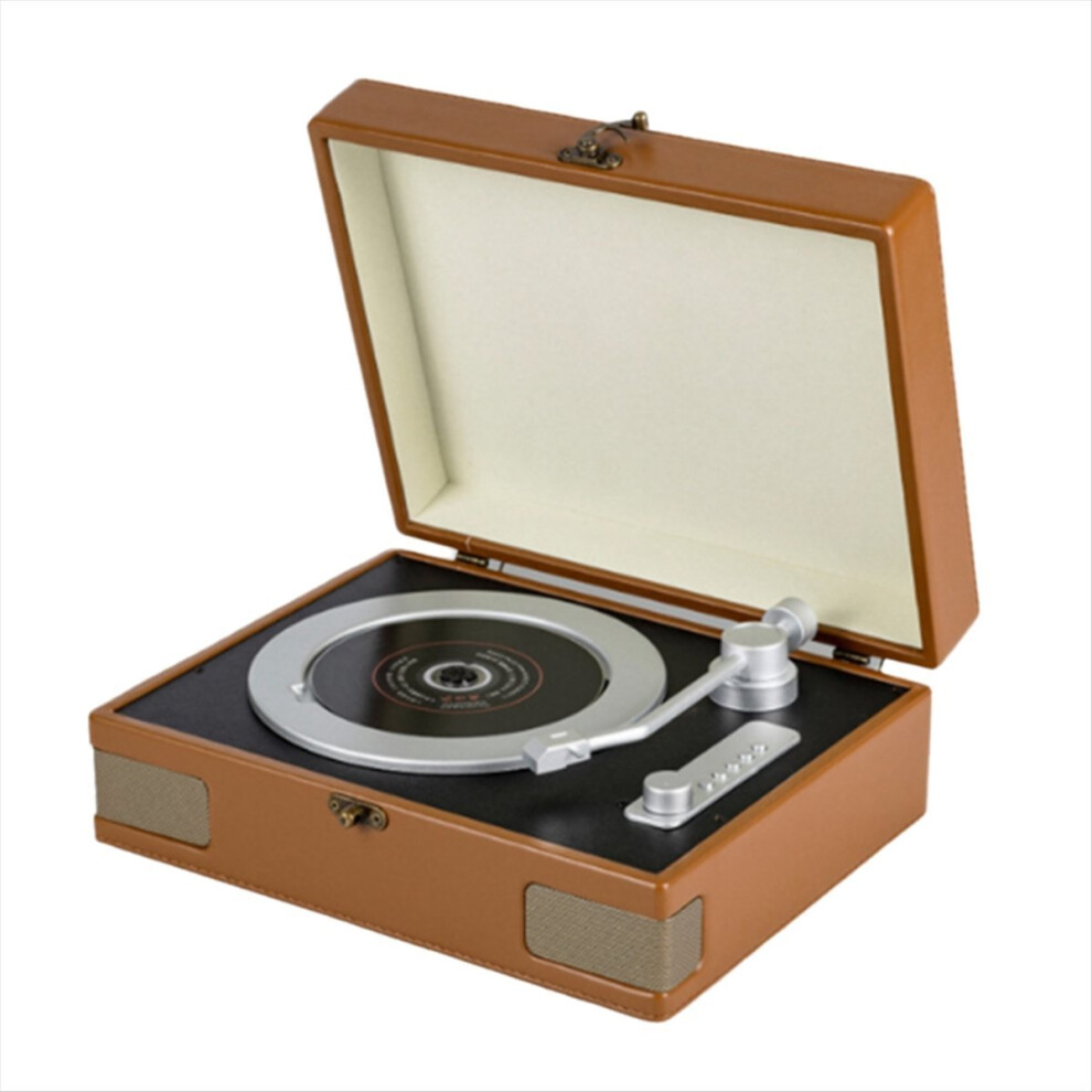 Vintage Suitcase Cd Record Player Bluetooth 5.3 Hi-Fi Speakers Brown 4853290828696