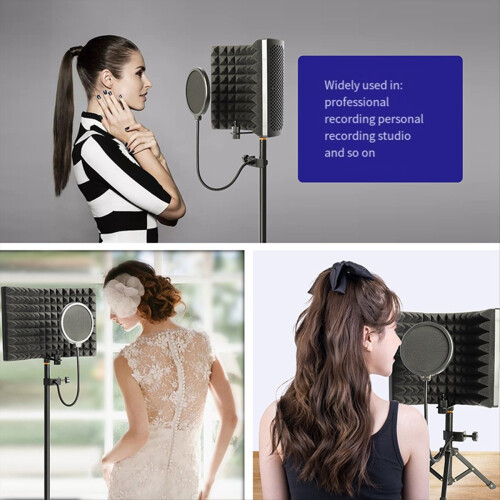Mic Isolation Screen Mic Sound Absorbing for Podcasts Singing Studio 1
