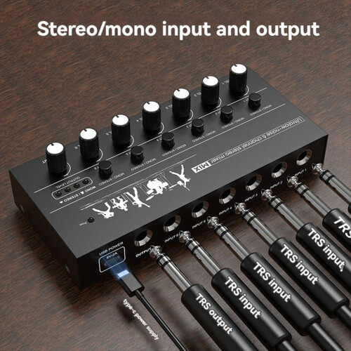 Compact 6-Channel Audio Mixer Ultra Low Noise 2