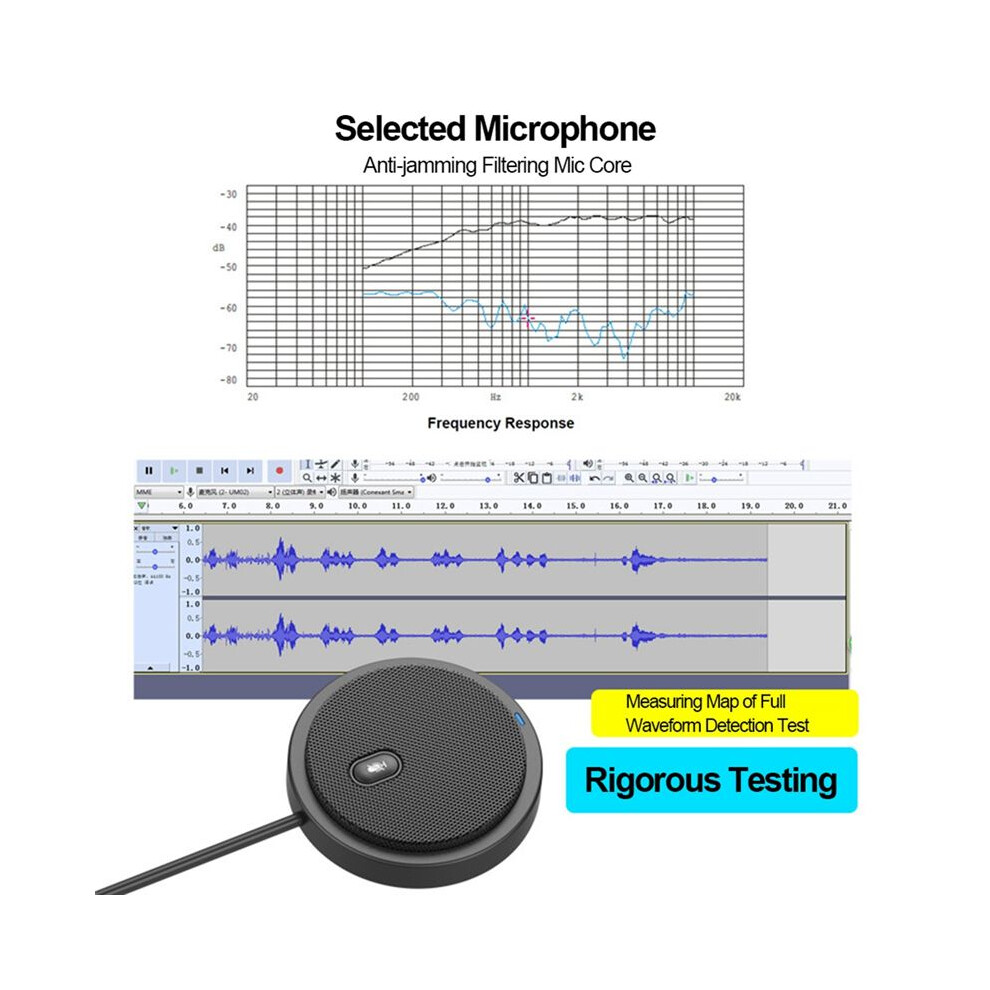 Usb Omni-Directional Condenser Microphone Mic For Meeting Business 4853290836455
