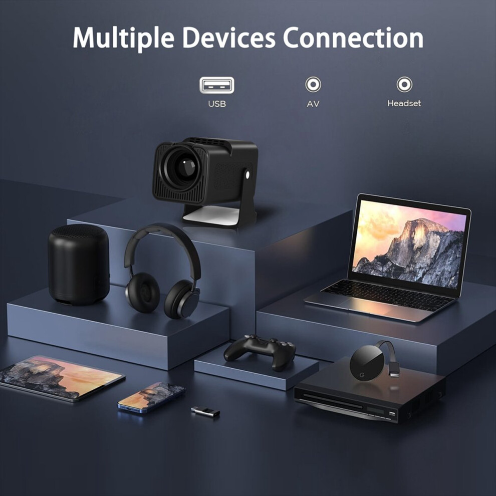 Wall Throwing 4K Ultra Hd Home Theater Projector Uk Plug Black 4853290849554